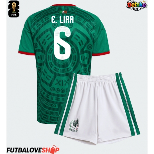 Dres Mexiko Erik Lira #6 Domáci pre deti MS 2026 Krátky Rukáv (+ trenírky)